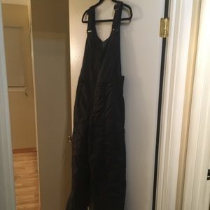 Large Black Snowpants Bibs Overalls